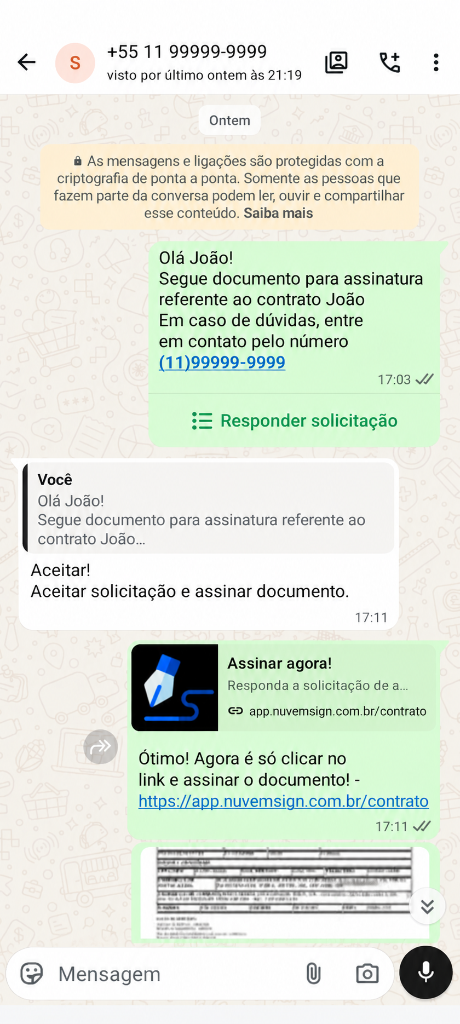 NuvemSign — Contrato enviado pelo WhatsApp